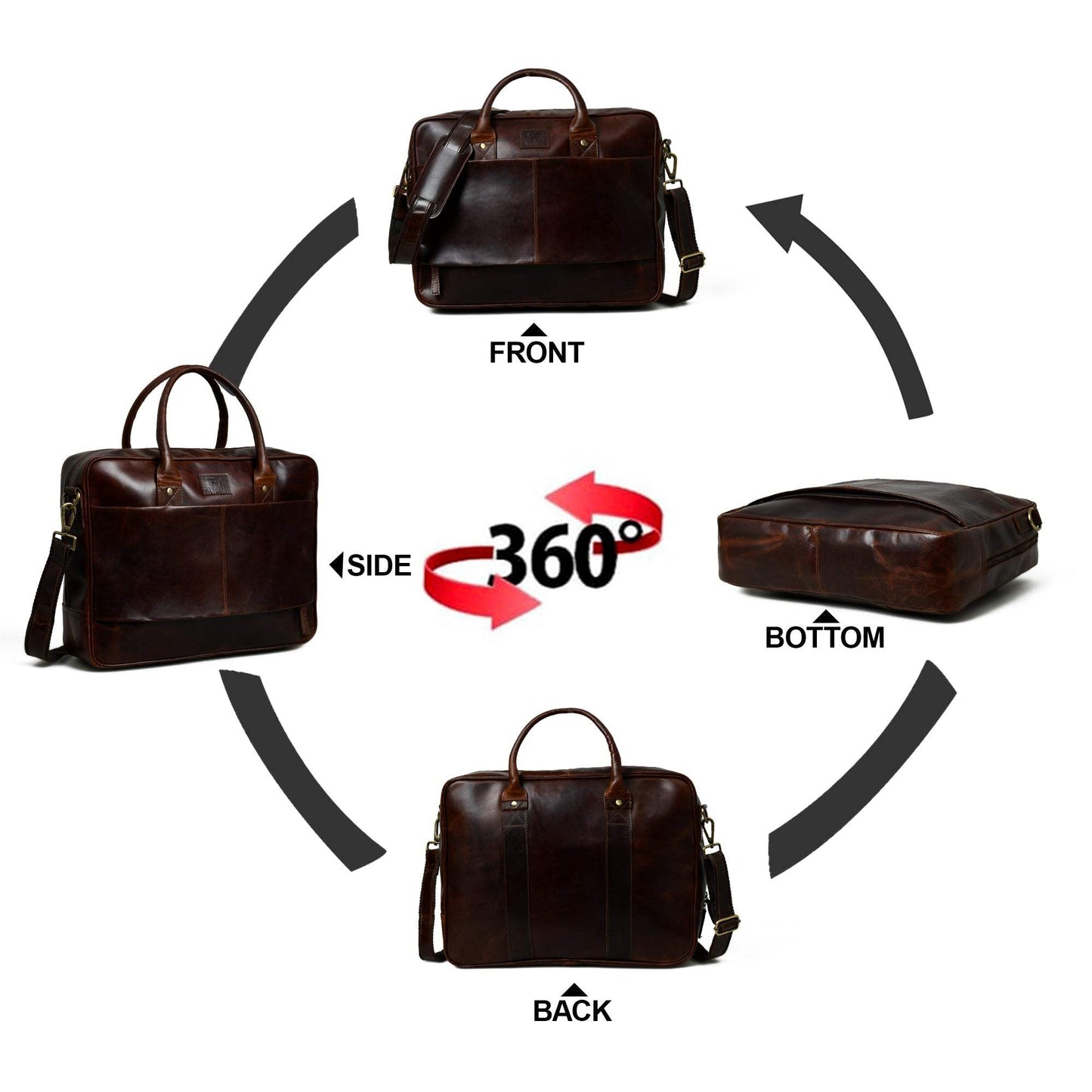 Crimson Contemporary Briefcase - Classy Leather Bags - Flyclothing LLC
