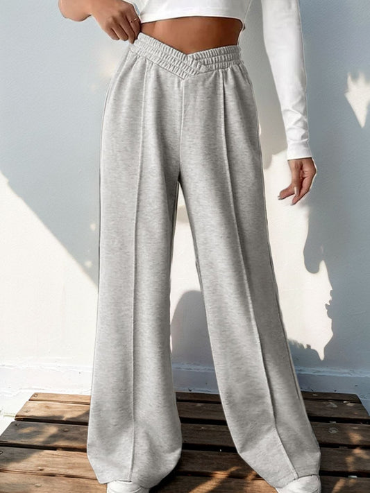 Elastic Waist Wide Leg Pants - Trendsi