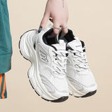Letter Lace-Up Round Toe Athletic Shoes - Trendsi