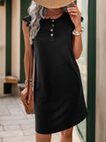 Lace Detail Cap Sleeve Mini Dress - Trendsi