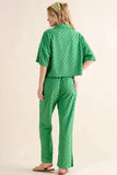 And The Why Brushed Texture Checker Board Pattern Casual Pants - Trendsi