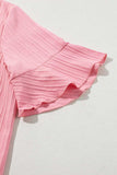 Plus Size V-Neck Half Sleeve Blouse - Trendsi - Flyclothing LLC