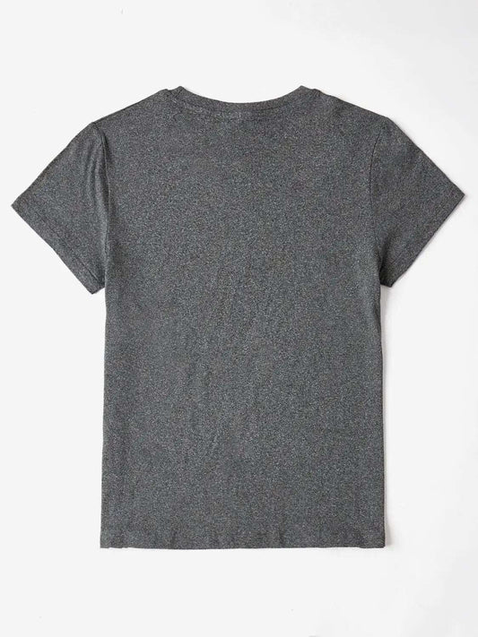 Letter Graphic Round Neck Short Sleeve T-Shirt - Trendsi - Flyclothing LLC