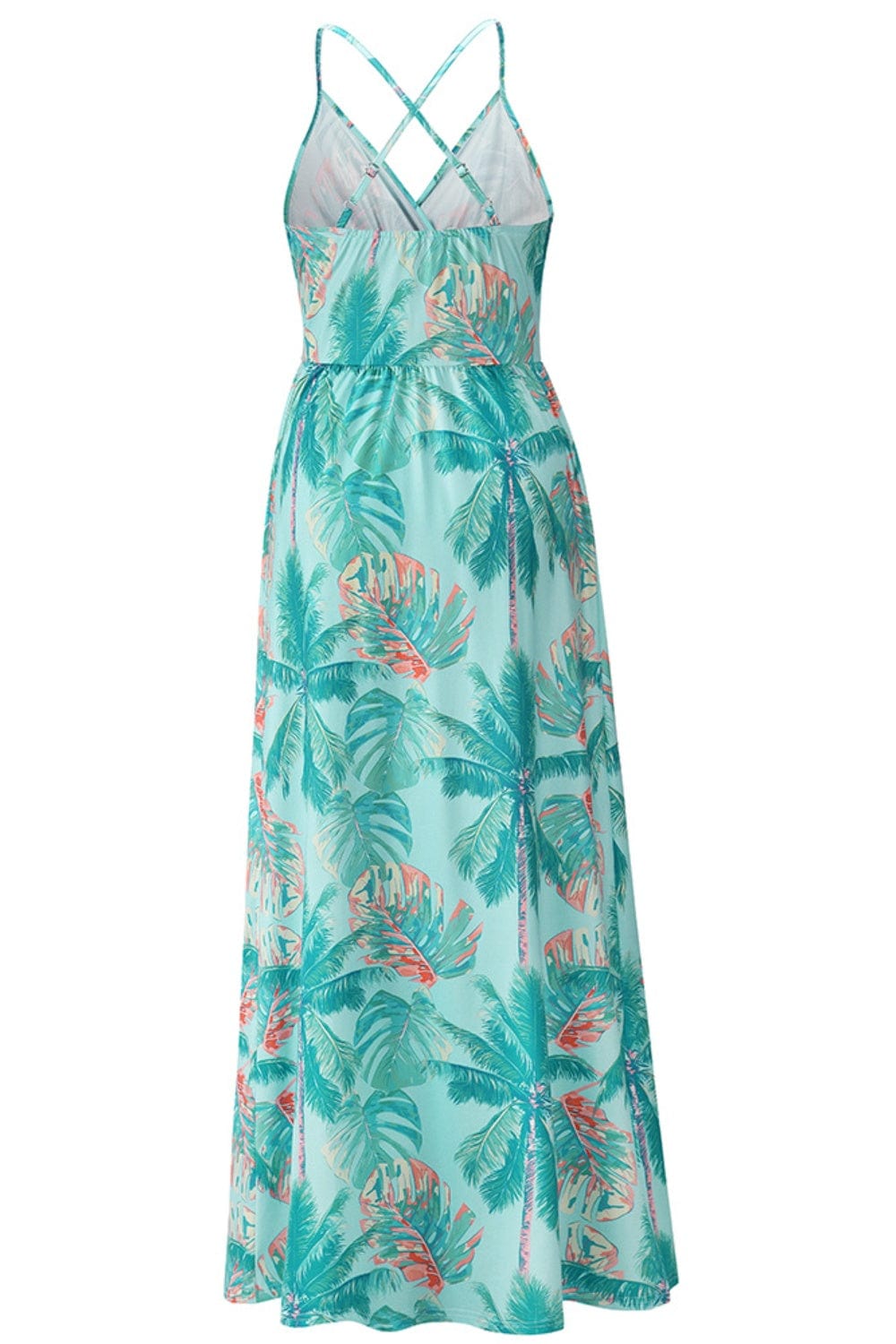Crisscross Printed Surplice Cami Dress - Trendsi