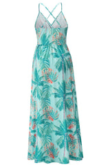 Crisscross Printed Surplice Cami Dress - Trendsi