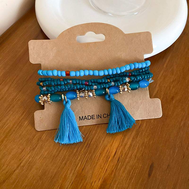 Tassel Rice Bead Bracelet - Trendsi - Flyclothing LLC