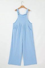 Checkered Pocketed Wide Leg Overalls - Trendsi - Flyclothing LLC