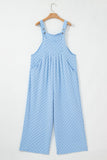 Checkered Pocketed Wide Leg Overalls - Trendsi