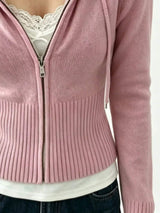 Zip-Up Cropped Hooded Cardigan - Trendsi - Flyclothing LLC
