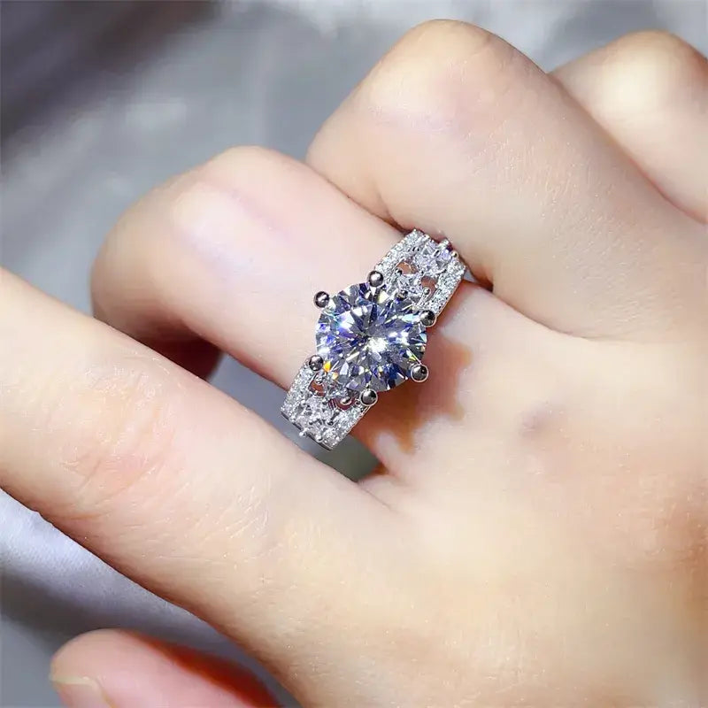 3 Carat 925 Sterling Silver Moissanite Ring - Trendsi - Flyclothing LLC
