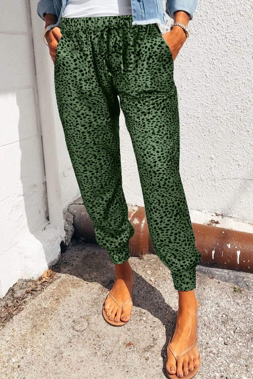Leopard Print Joggers with Pockets - Trendsi - Flyclothing LLC