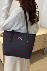 Bow Trim Polyester Tote Bag - Trendsi