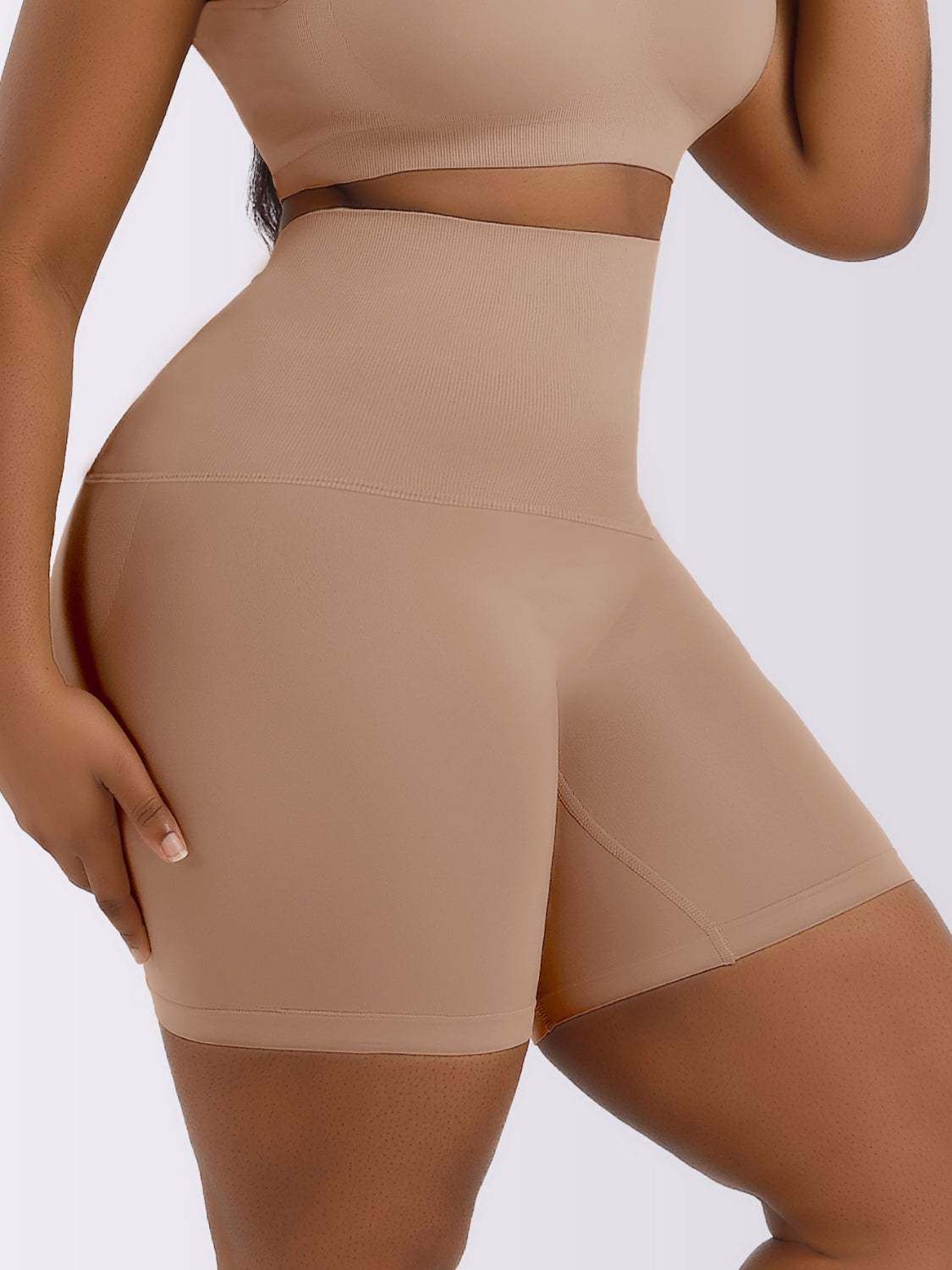 High Waist Shaping Shorts - Trendsi - Flyclothing LLC