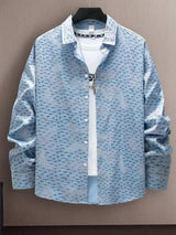 Men's Full Size Collared Neck Long Sleeve Shirt Plus Size - Trendsi - Flyclothing LLC