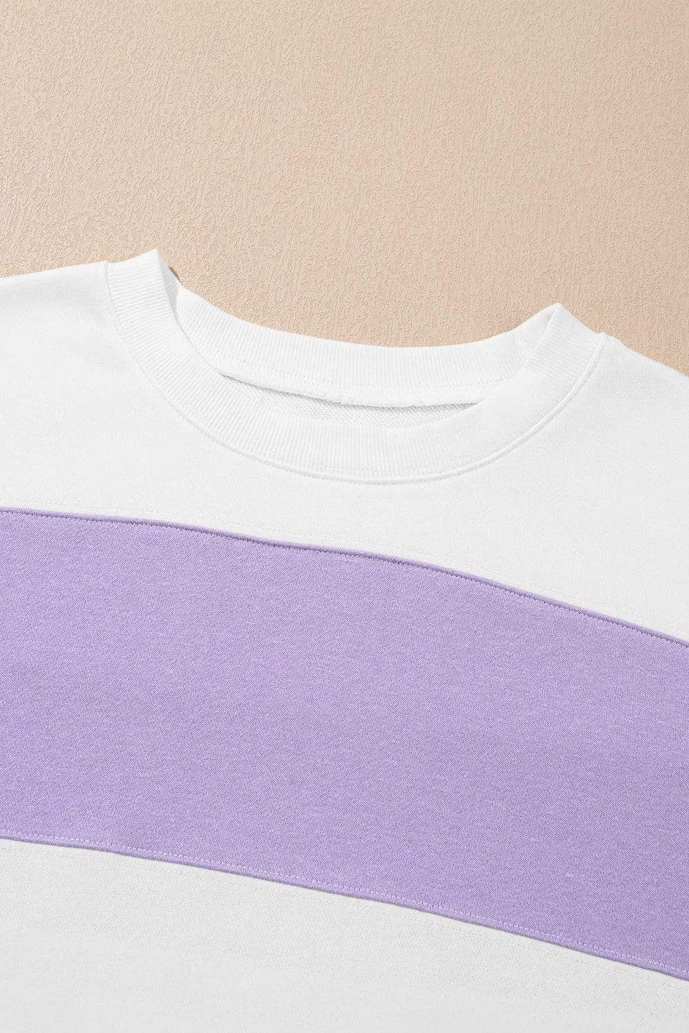 Color Block Round Neck Long Sleeve Sweatshirt - Trendsi - Flyclothing LLC