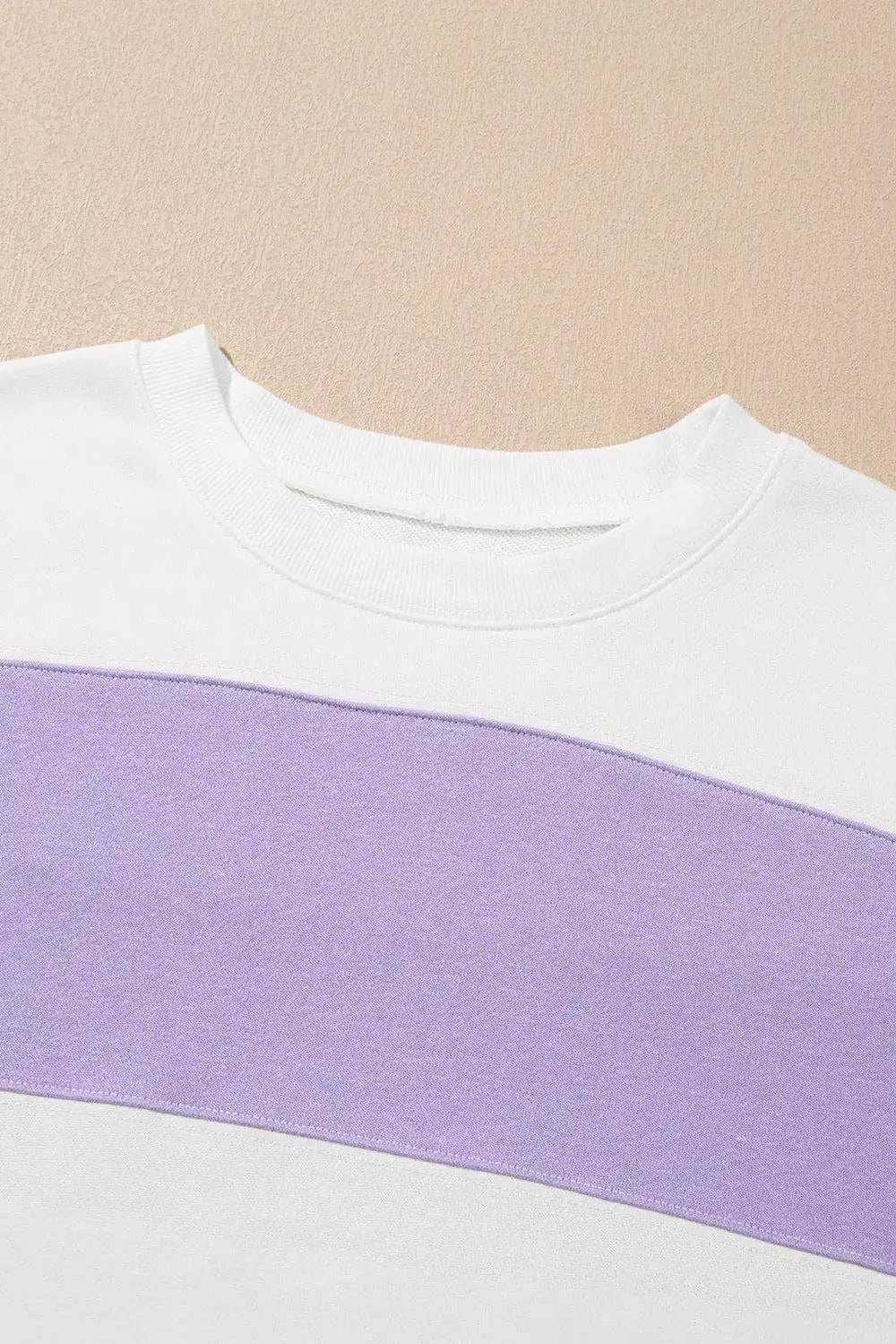 Color Block Round Neck Long Sleeve Sweatshirt - Trendsi - Flyclothing LLC