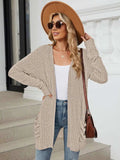 Pocketed Open Front Long Sleeve Cardigan - Trendsi - Flyclothing LLC