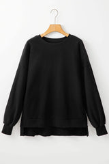 Round Neck Long Sleeve Sweatshirt - Trendsi - Flyclothing LLC