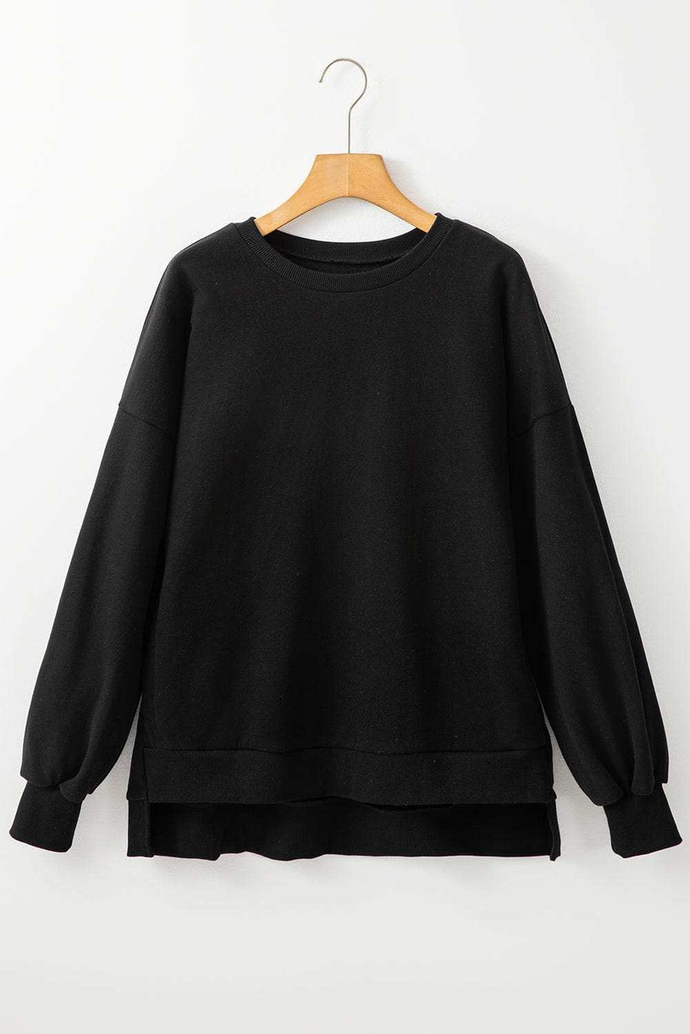 Round Neck Long Sleeve Sweatshirt - Trendsi - Flyclothing LLC