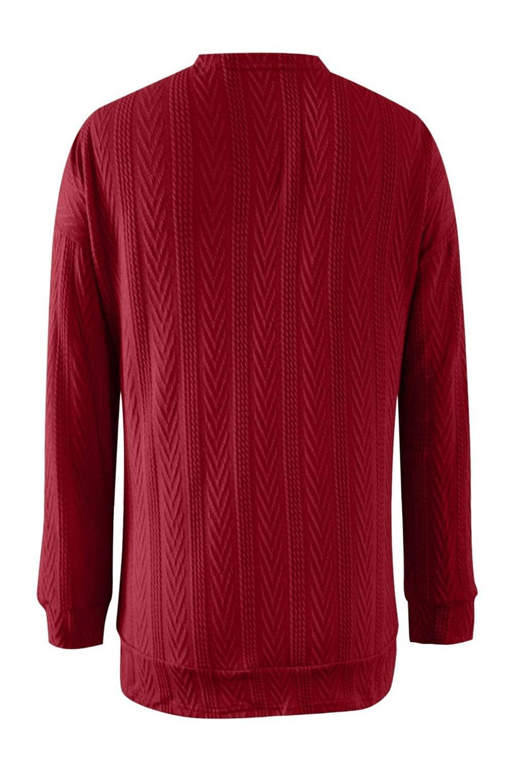 Full Size Textured Open Front Long Sleeve Cardigan - Trendsi - Flyclothing LLC