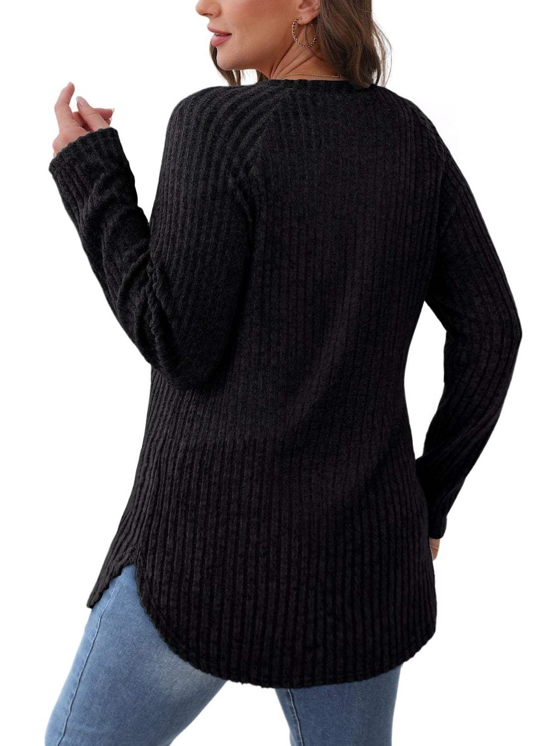 Round Neck Raglan Sleeve T-Shirt - Trendsi - Flyclothing LLC