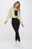 Coalition LA Snap Down Cropped Hooded Jacket - Trendsi - Flyclothing LLC