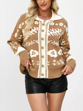 Floral Pattern Button-Down Cardigan - Trendsi - Flyclothing LLC