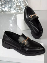 Point Toe Block Heels Loafers - Trendsi - Flyclothing LLC