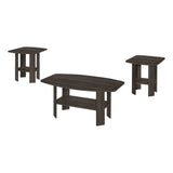 Set of Three 36" Oak Coffee Table With Three Shelves - Homeroots - Flyclothing LLC