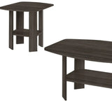 Set of Three 36" Oak Coffee Table With Three Shelves - Homeroots - Flyclothing LLC
