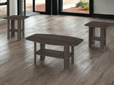 Set of Three 36" Oak Coffee Table With Three Shelves - Homeroots - Flyclothing LLC
