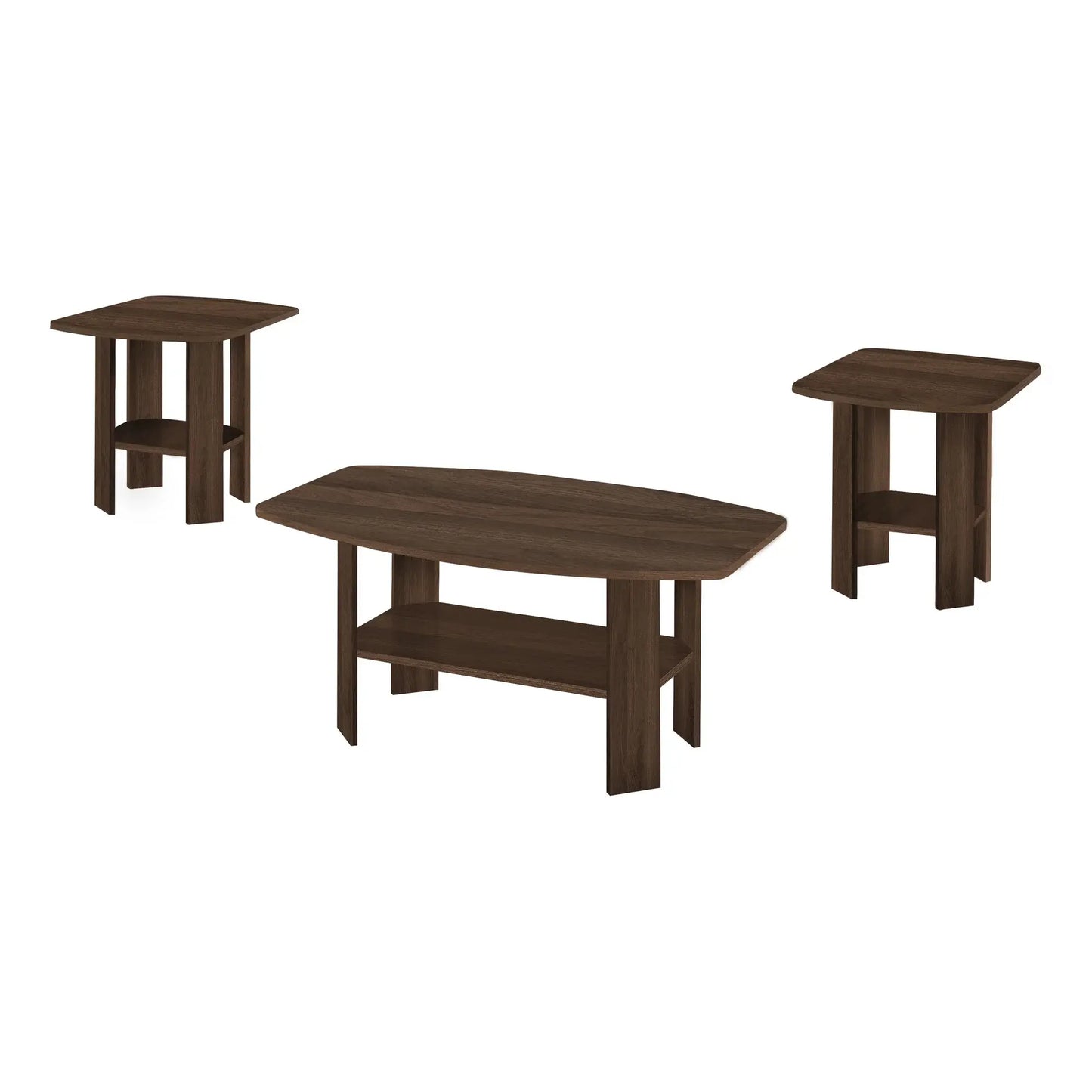 Set of Three 36" Espresso Coffee Table With Three Shelves - Homeroots - Flyclothing LLC