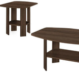 Set of Three 36" Espresso Coffee Table With Three Shelves - Homeroots - Flyclothing LLC