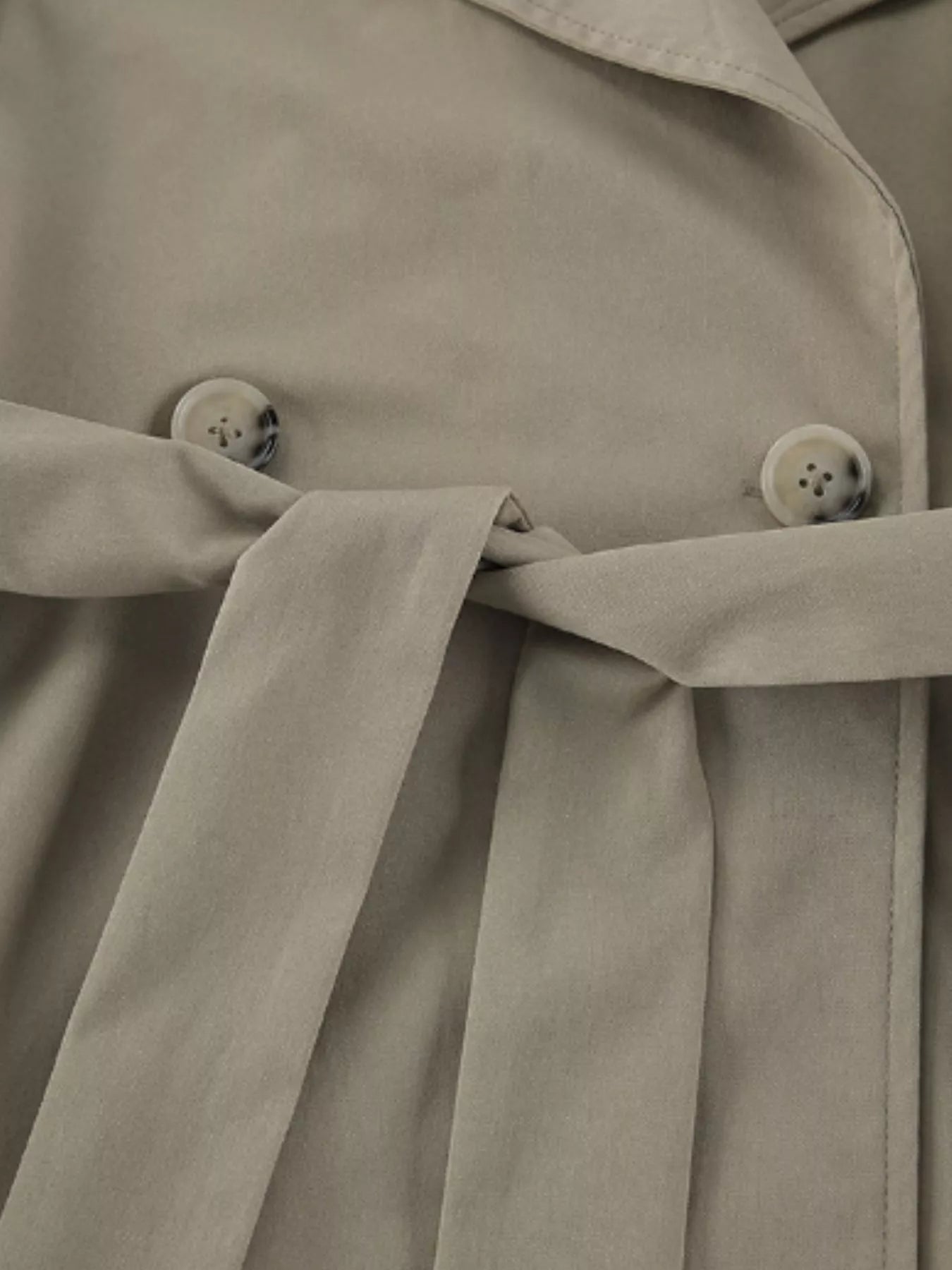 Chic Double-Breasted Belted Trench Coat - Trendsi - Flyclothing LLC