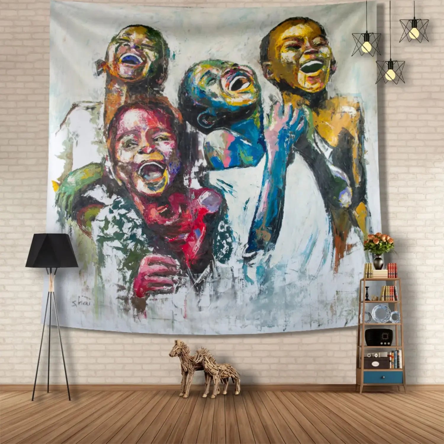 Julio Happy Kids Unframed p-Oxybis(benzenesulfonyl hydrazide) Wall Art - Homeroots - Flyclothing LLC