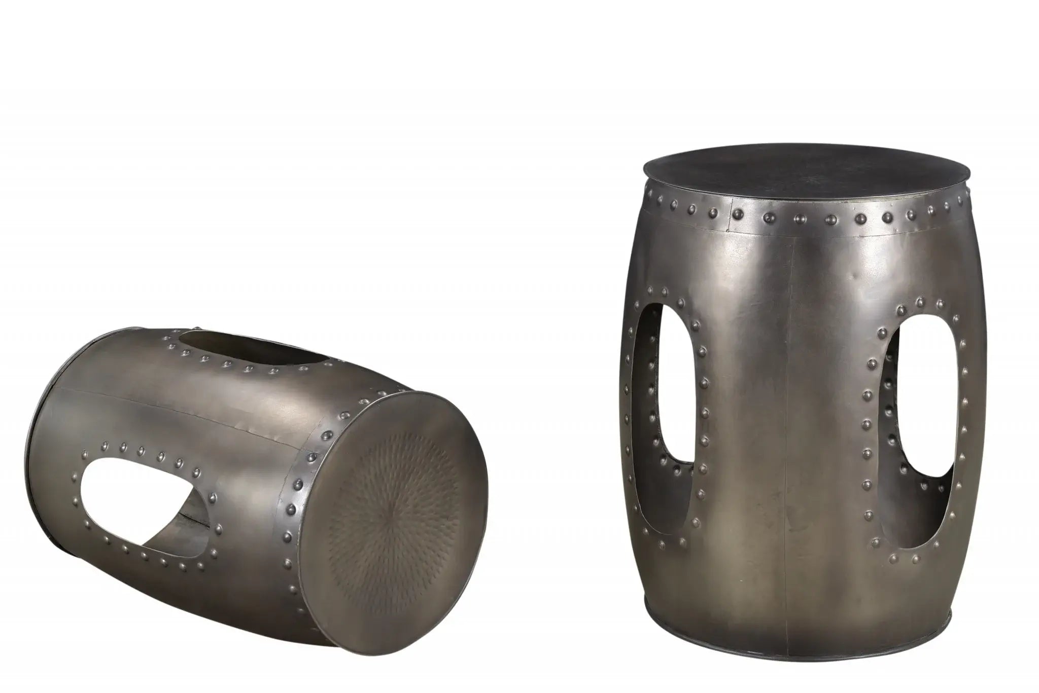 20" Nickel Iron Round End Table - Homeroots - Flyclothing LLC