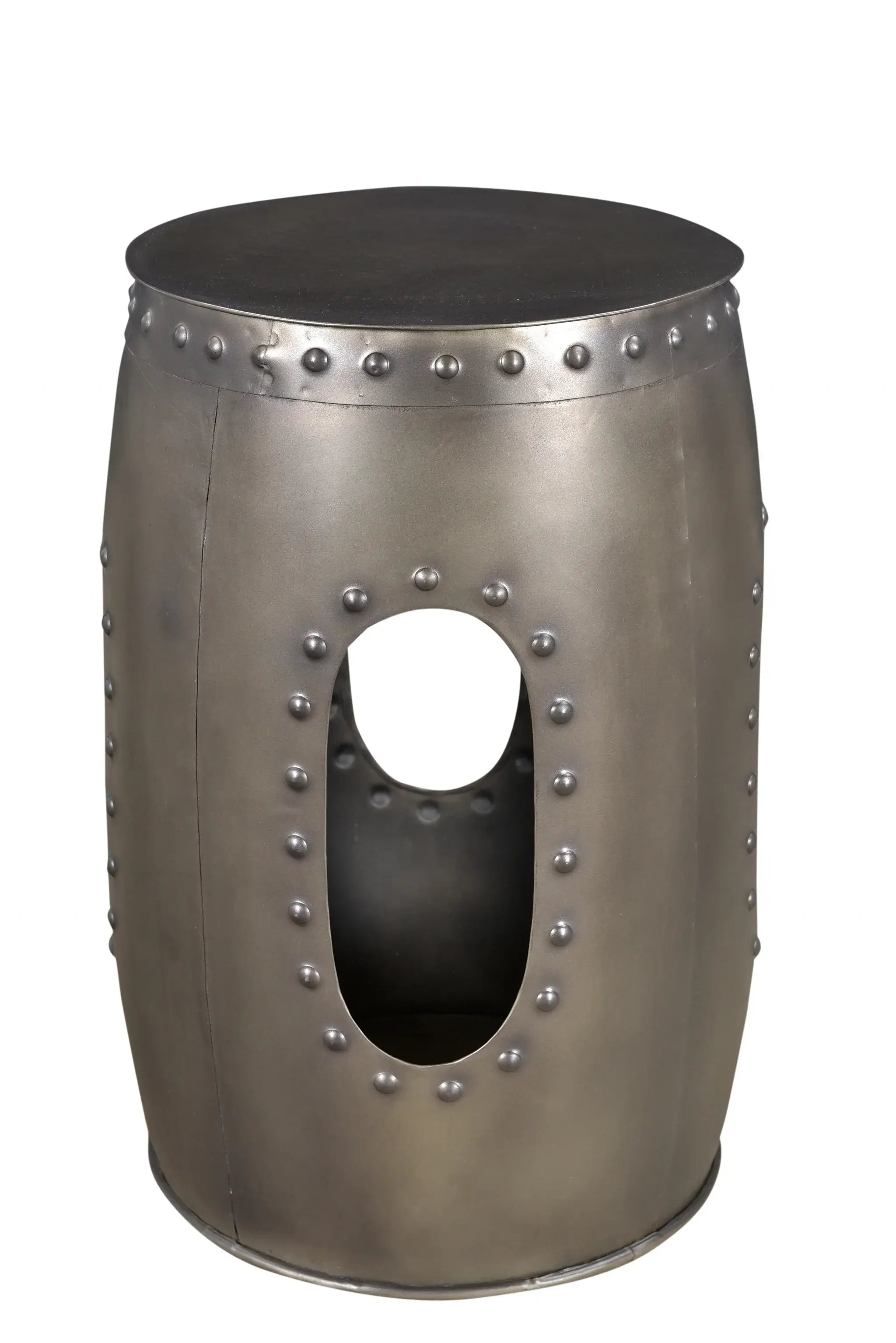 20" Nickel Iron Round End Table - Homeroots - Flyclothing LLC
