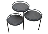 23" Black Solid Wood And Iron Round End Table - Homeroots - Flyclothing LLC
