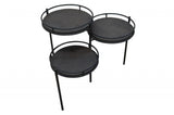 23" Black Solid Wood And Iron Round End Table - Homeroots - Flyclothing LLC