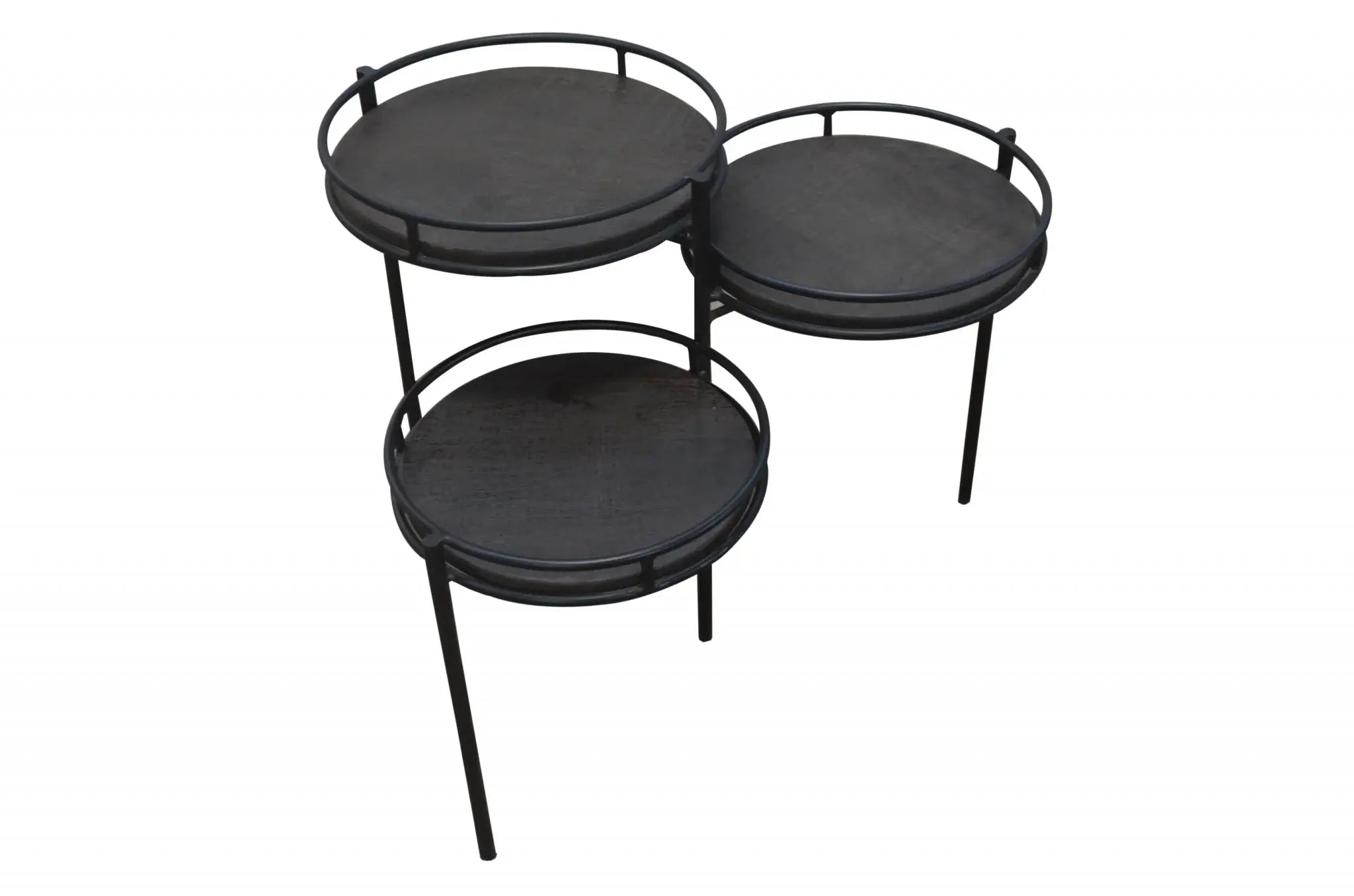 23" Black Solid Wood And Iron Round End Table - Homeroots - Flyclothing LLC