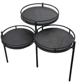 23" Black Solid Wood And Iron Round End Table - Homeroots - Flyclothing LLC