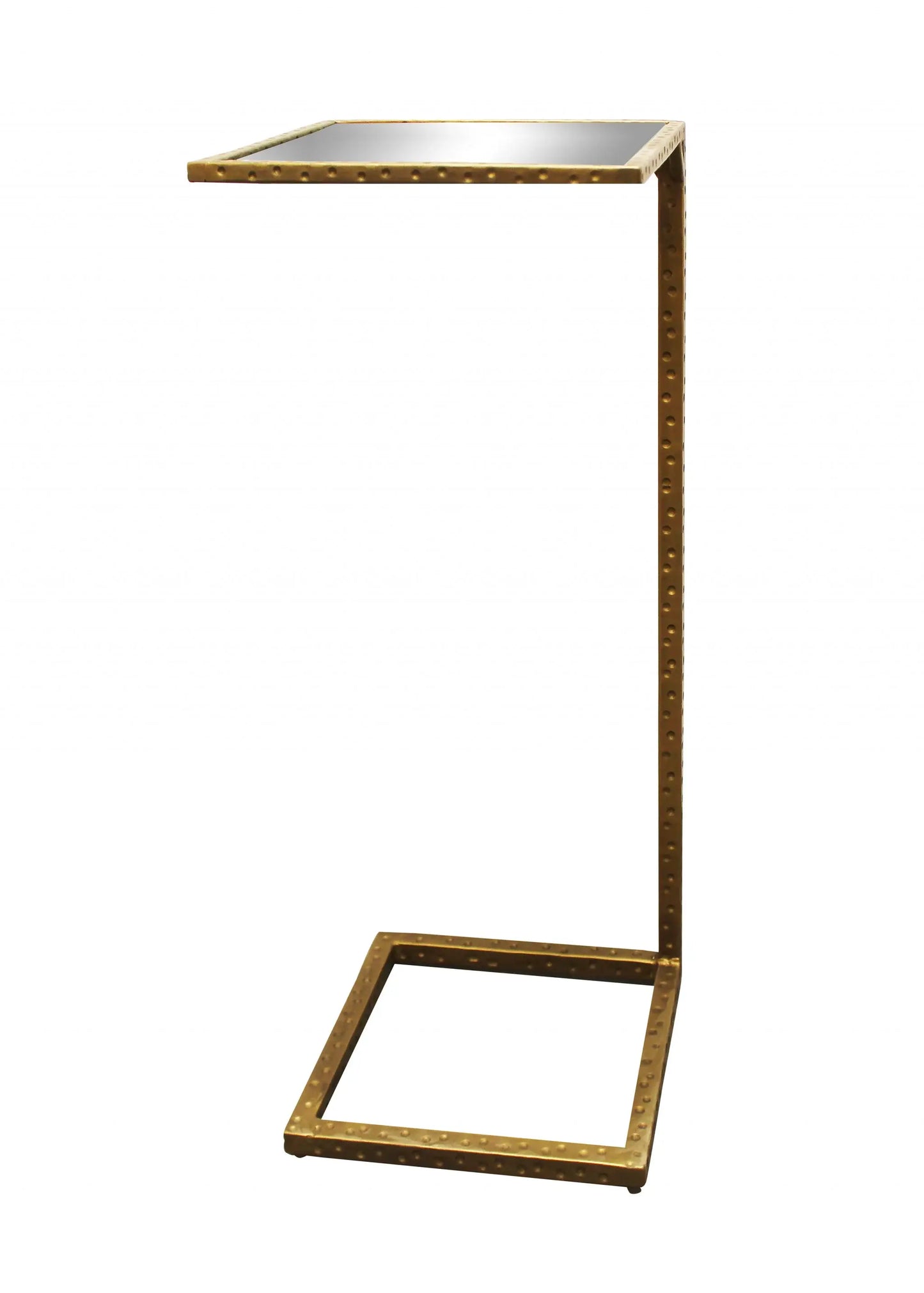 27" Brass And Silver Mirrored Square Mirrored End Table - Homeroots - Flyclothing LLC