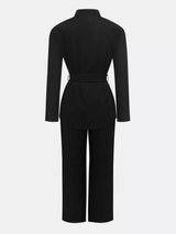 Tie-Waist Long Sleeve Top and Pants Set - Trendsi - Flyclothing LLC