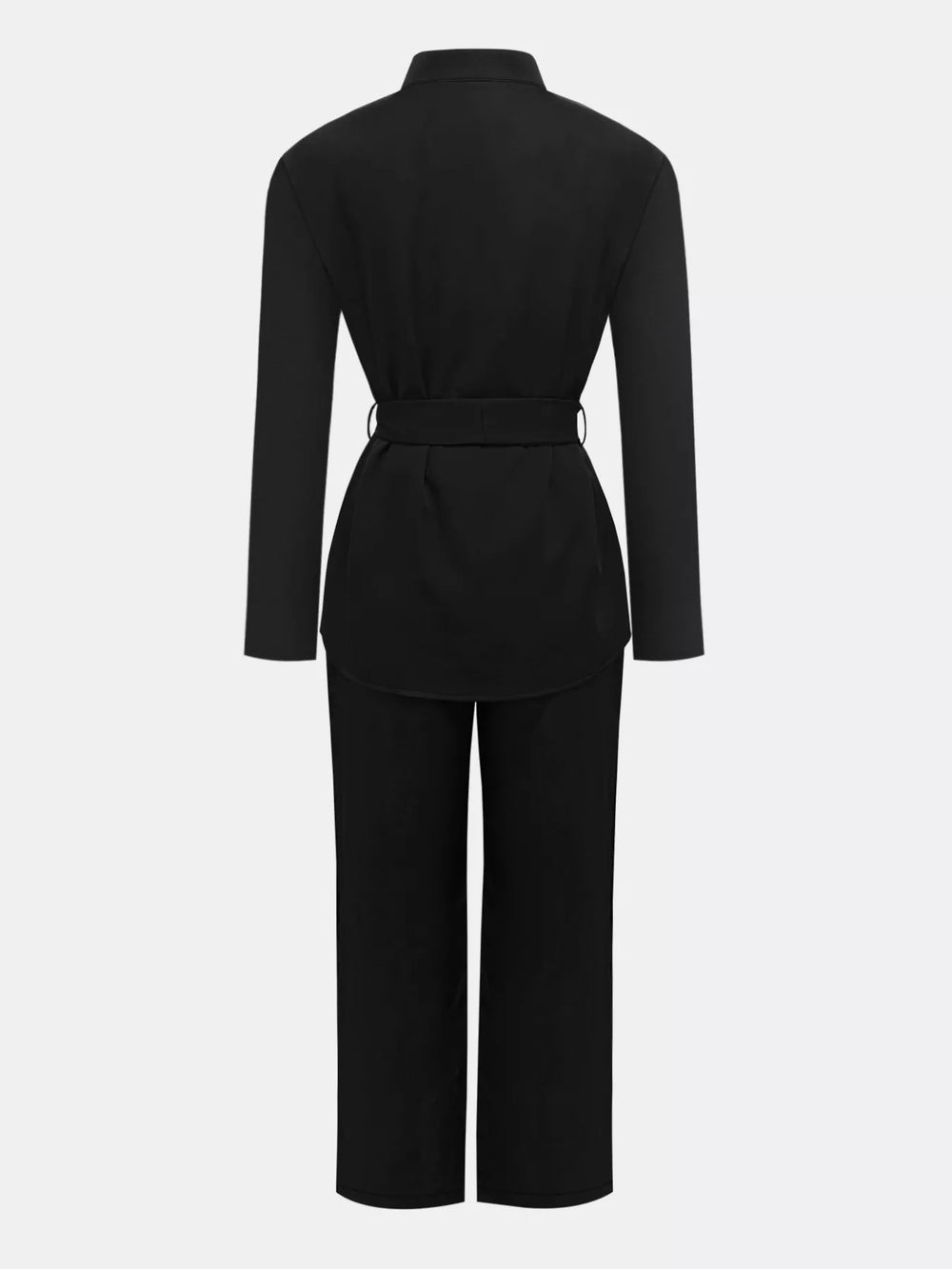 Tie-Waist Long Sleeve Top and Pants Set - Trendsi - Flyclothing LLC