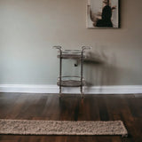Dark Gray Iron And Solid Wood Round Rolling Bar Cart - Homeroots - Flyclothing LLC