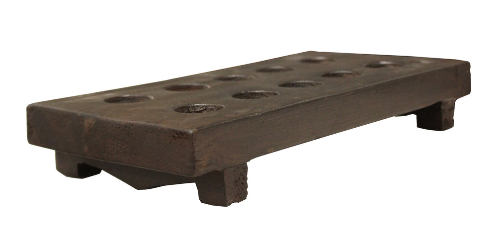 2" Brown Wood Geometric Tabletop Dish Candle Holder - Homeroots - Flyclothing LLC