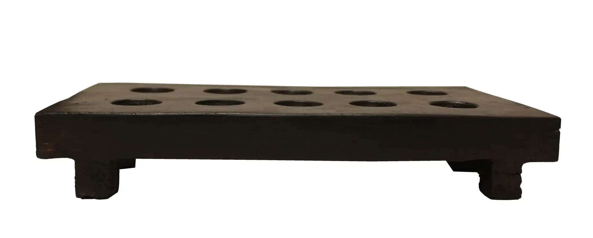 2" Brown Wood Geometric Tabletop Dish Candle Holder - Homeroots - Flyclothing LLC