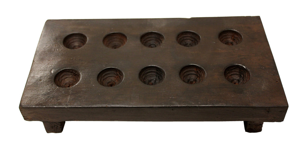 2" Brown Wood Geometric Tabletop Dish Candle Holder - Homeroots - Flyclothing LLC