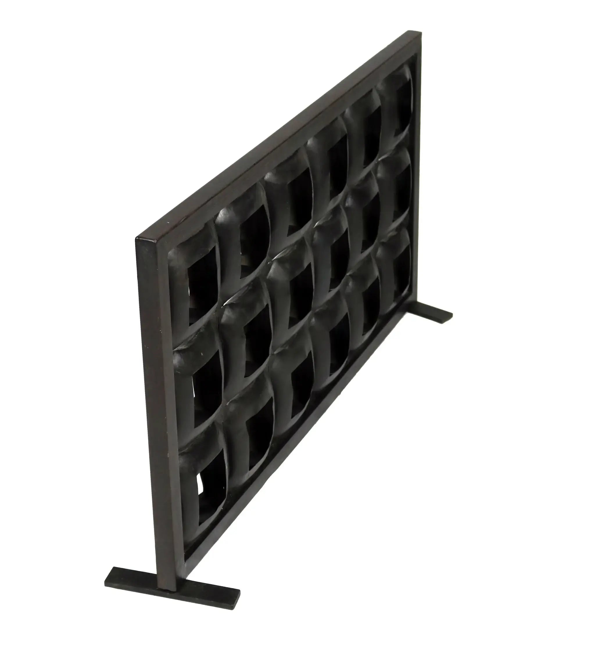 23" Black Iron Geometric Floor Tealight Candle Holder - Homeroots - Flyclothing LLC