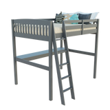 Gray Solid Wood Full Double Size Loft Bed with Desk and Storage - Homeroots - Flyclothing LLC